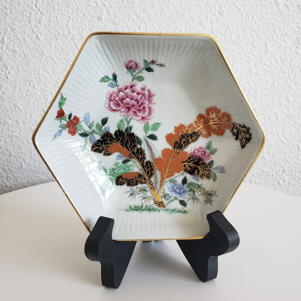 Covilhete Vista Alegre 93 Chengtu  Collection Hexаgon Candy Trinket Dish 1980s